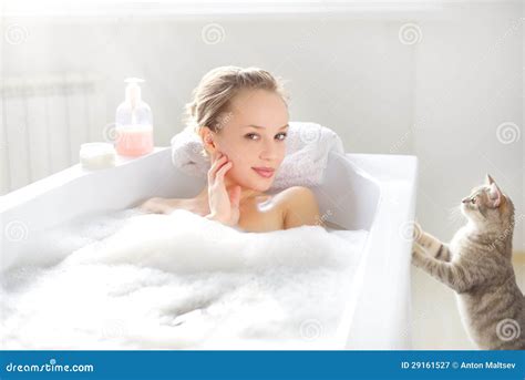 Girl Relaxing In Bathtub Stock Image 29161513