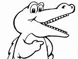 Alligator Crocodile Coloring Pages Cute Cartoon Outline Baby Face Mouth Color Printable Drawing Template Awesome Croc Sheet Getcolorings Getdrawings Coloringbay sketch template