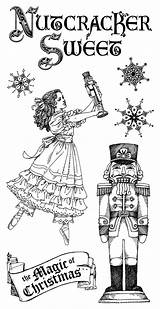 Nutcracker Coloring Pages Christmas Sweet Clara Stamps Graphic Holiday Casse Noisette Ballet Cling Kids Nutcrackers Printable Collection Coloriage Stamp Printables sketch template