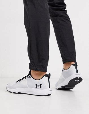 armour training charged engage trainers  white asos