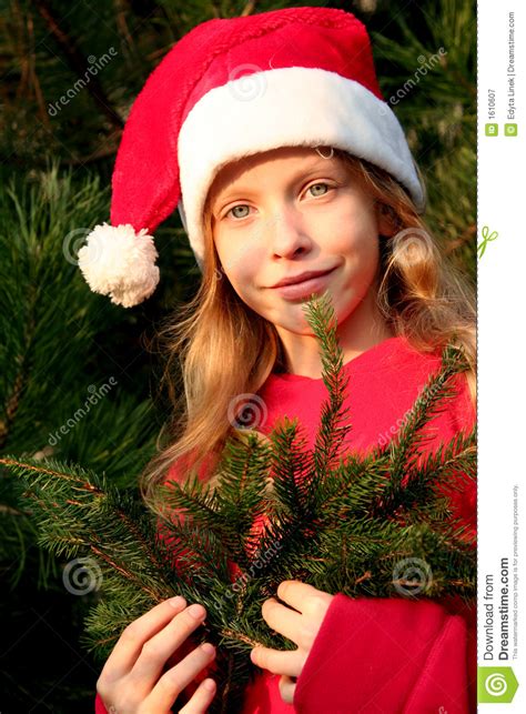 christmas girl stock image image  ground kids girls