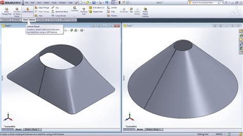 solidworks lofted bend tutorial solidworks sheet metal cone tutorial