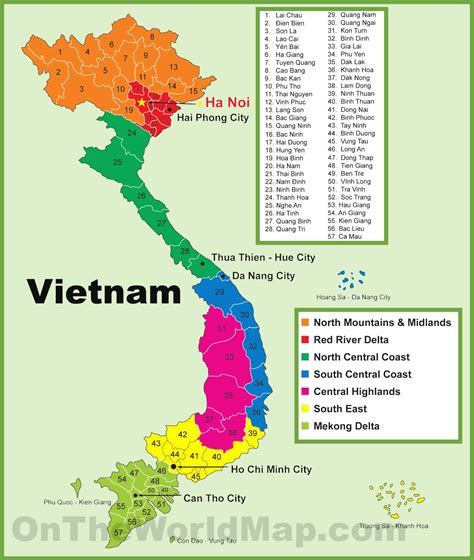vietnam province map ontheworldmapcom