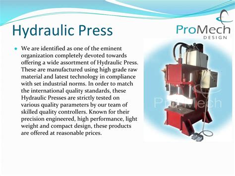 Ppt Pro Mech Hydraulic Powerpoint Presentation Free Download Id
