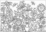 Coloring Flowers Pages Cute Frog Vegetation Adults Adult Sunflowers Butterflies Surrounding Tulips Fleurs Kids Patterns Plant Et Flower Daisies Giant sketch template