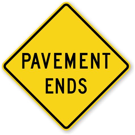 pavement ends traffic sign   sku