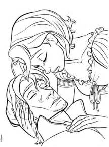 rapunzels tear heals flynn coloring page  printable coloring pages