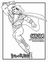 Shazam Coloring Tutorial Drawittoo sketch template