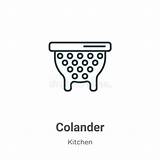 Outline Concept Colander Sieve sketch template