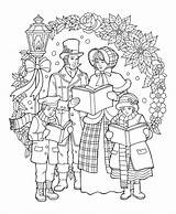 Christmas Coloring Pages Printable Adult Drawing Carolers Drawings Carol Family Sheets Colorit Color Books Colouring 2nd Ty Santa Holiday Sheet sketch template