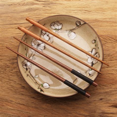 Lekoch Chopsticks 5 Pairs Handmade Japanese Korean Chopsticks Natural