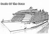 Ship Cruise Coloring Pages Colouring Seas Oasis Sketch Print Drawings Template sketch template