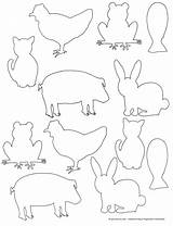 Animal Templates Cut Animals Farm Shapes Printable Kids Coloring Patterns Clipart Template Felt Worksheet Drawing Printables Color Stencils Clip Animales sketch template