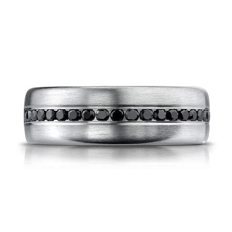 benchmark black diamond wedding band 14k white gold and black diamonds