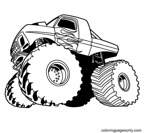 easy monster truck coloring pages monster truck coloring pages