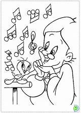 Tweety Singing Grandmother Coloring Granny Looney Tunes Drawings Dinokids Close Print Sylvester sketch template