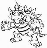 Bowser Coloring Mario Bones Dry Pages sketch template