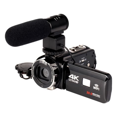 wifi ultra hd p  zoom digital video camera dv camcorder  lens  microphone