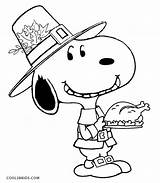 Coloring Snoopy Pages Thanksgiving Printable Kids Cool2bkids Halloween sketch template