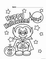 Pages Coloring Halloween Printable Little Vampire sketch template