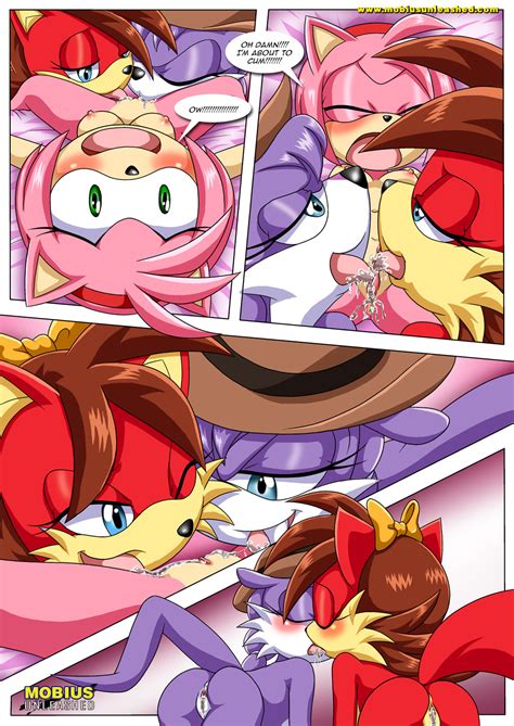 Rule 34 Amy Rose Ass Bbmbbf Bed Breasts Comic Cunnilingus Female