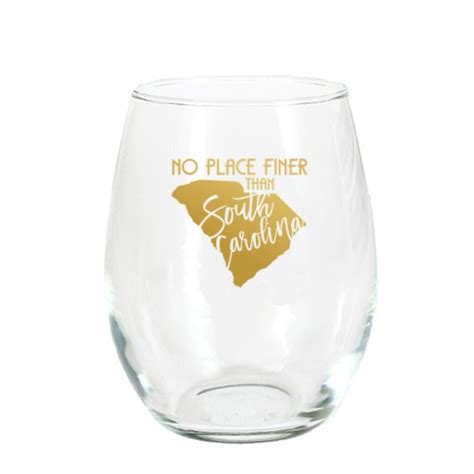 South Carolina Gold Stemless Wine Glass