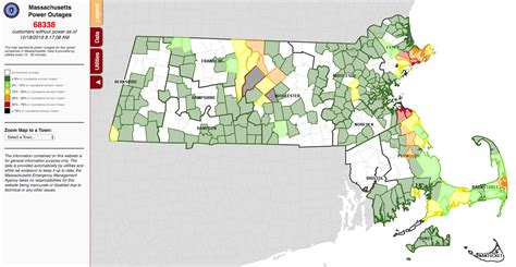 map  power outages    reported  massachusetts