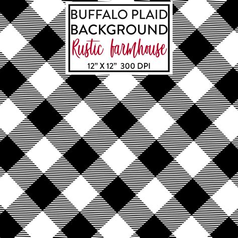 black white buffalo plaid digital paper background rustic etsy