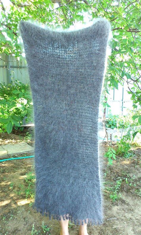 big gray fluffy scarf natural cashmere warm shawl goats etsy unisex scarf fine yarn grey