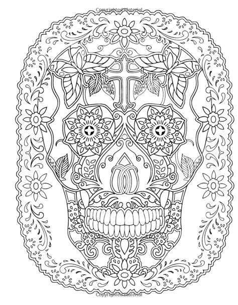 pin  sugar skulls day   dead coloring pages  adults