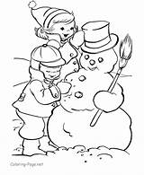 Snowman Coloring Library Clipart Colouring Building sketch template