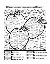 Multiplication Coloring Sheet Apple Worksheets Math Pages Grade Sheets Printable Facts Graders Teacherspayteachers Third Practice Preview sketch template