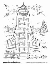 Printable Maze Space Kids Mazes Activities Rocket Printables Astronaut Bw Crafts Spaceship Puzzle Timvandevall Craft Science Ship Solution Tim His sketch template