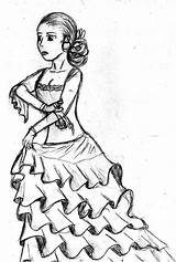 Flamenco Dancer Drawing Getdrawings sketch template