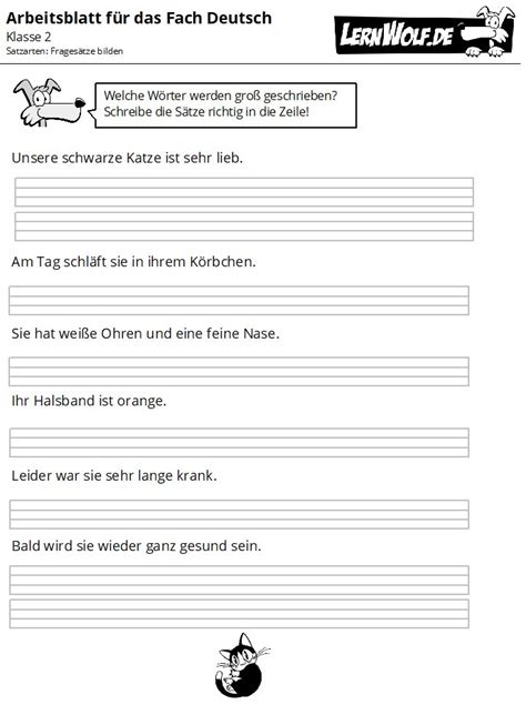 Übungen Deutsch Klasse 2 Kostenlos Zum Download Lernwolf De