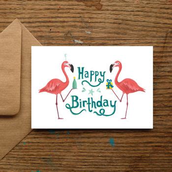 happy birthday flamingos  nic allan notonthehighstreetcom