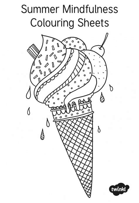 colouring pages ice cream sundae subeloa