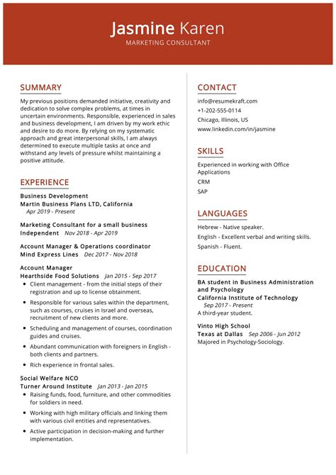 marketing consultant resume sample   resumekraft