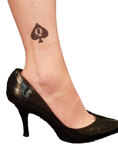 5 temporary tattoo queen of spades hotwife cuckold etsy