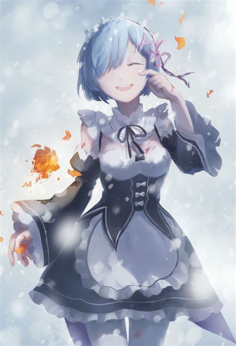 雪 レム 雷姆 rem anime anime images anime maid