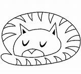 Sleeping Cat Coloring Coloringcrew Book Clipartbest Color sketch template