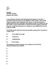 multiple inquiry removal letterpdf todays date  full