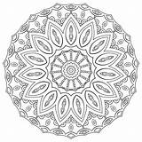 Mandala Circular Geometric Coloring Ornament Outline Round Book Illustration sketch template