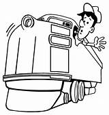 Train Coloring Engineer Conductor Railroad Machinist Locomotive Looking Drawing Color Pages Steam Cartoon Printable Caboose Getdrawings Luna Amazing Colorluna Getcolorings sketch template
