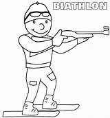 Winter Coloring Olympics Pages Printable Biathlon sketch template