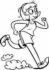 Running Coloring Pages Girl Drawing Colouring Jogging Kids Girls Printable Sheets Medical Activity Color Race Action Track People Worksheet Sports sketch template