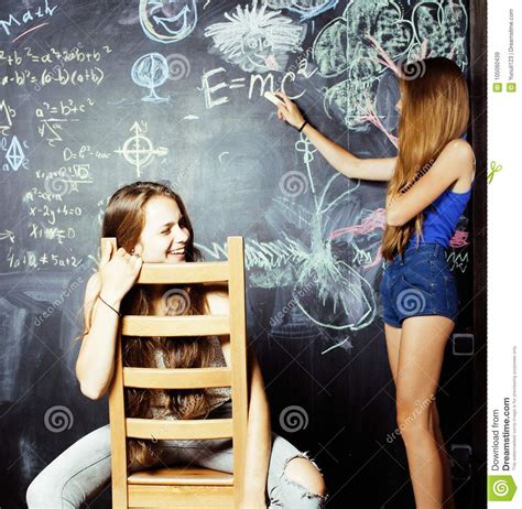 Back To School After Summer Vacations Two Teen Girls In