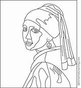 Vermeer Girl Jan Turban Coloring Head Enchantedlearning Parel Meisje Met Pages Kleurplaat sketch template