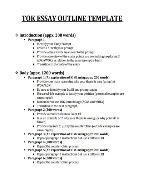 sample outline template  document template