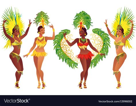 brazilian samba dancers royalty free vector image